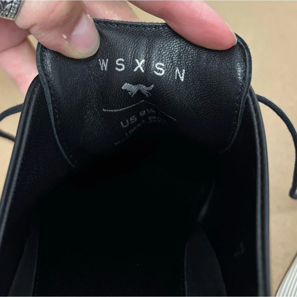 Men's Black Leather Lace-Up Sneakers - Minimal Dress Casual